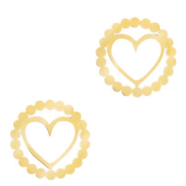 Stainless steel tussenstuk sweetheart goud