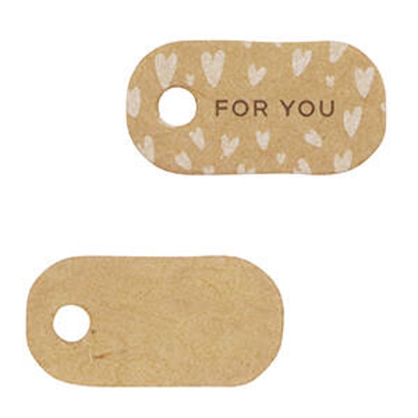 Kaartje voor sieraden ‘for you’ hartje bruin