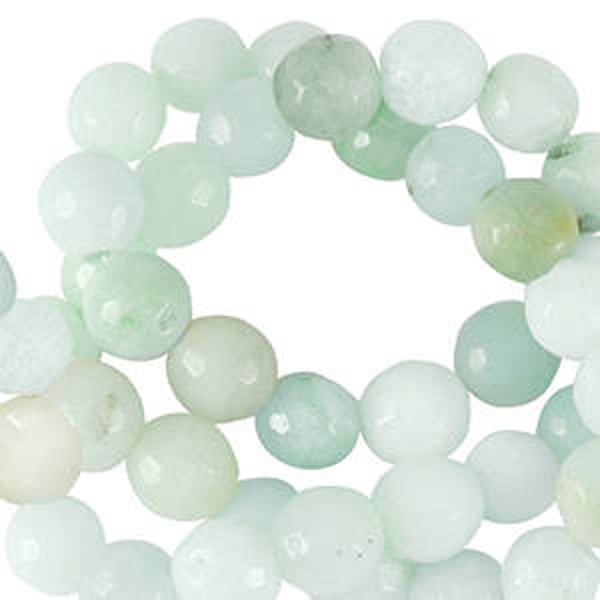 Kralen natuursteen chalcedoon (kwarts) 4mm facet geslepen Turquoise blue