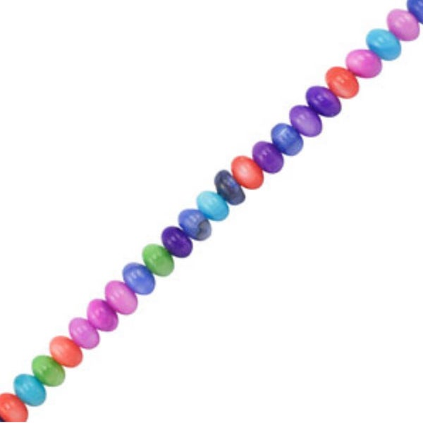 Schelp kralen multicolor rond