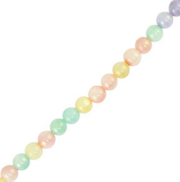 Schelp kralen rond pastel multicolor