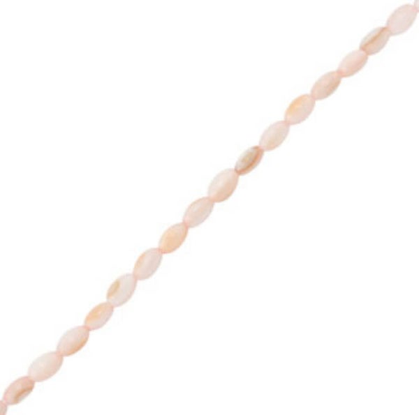 Schelp kralen ovaal roze/bruin