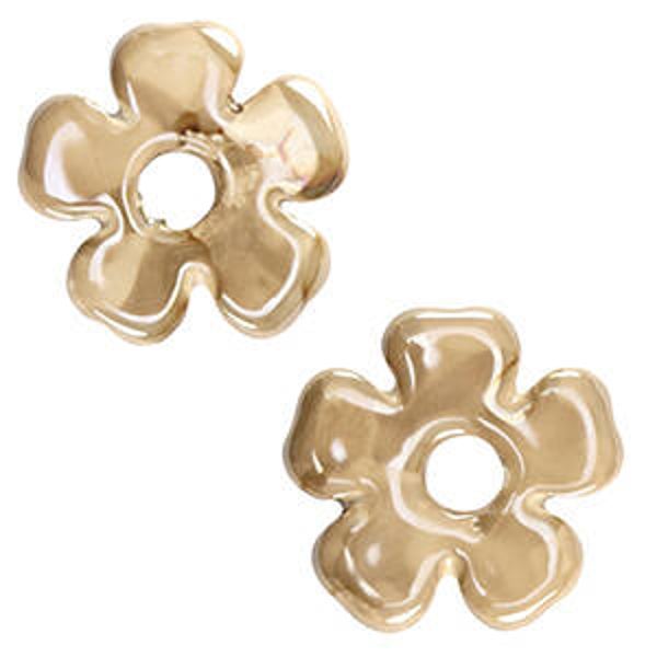 Keramiek flower greige