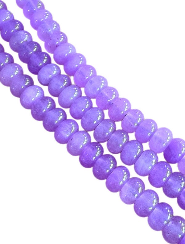 Natuursteen rondellen Jade paars 5x8mm