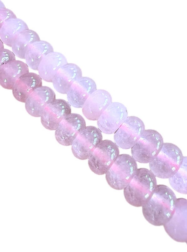 Natuursteen kralen rondellen rose kwarts 5x8mm