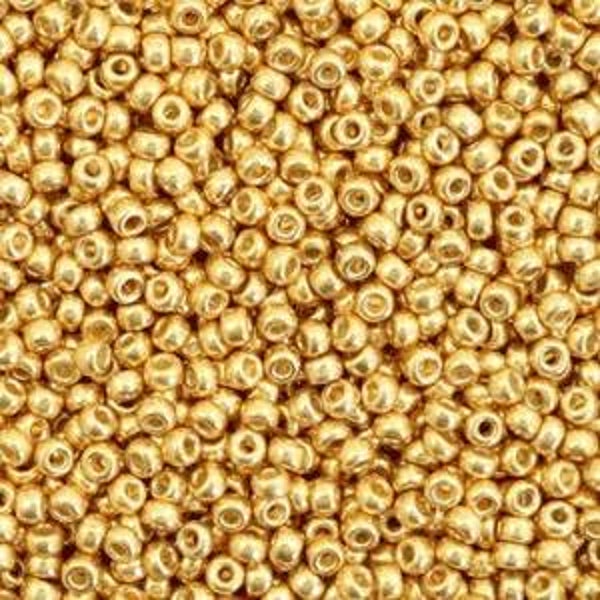 Miyuki 11/0 rocailles Duracoat galvanized gold 11-4202