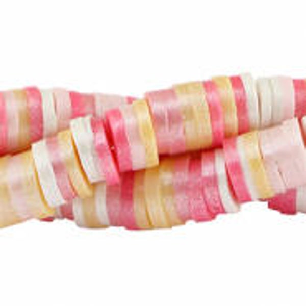 Katsuki kralen 6mm multicolour pink pearl-shine coating