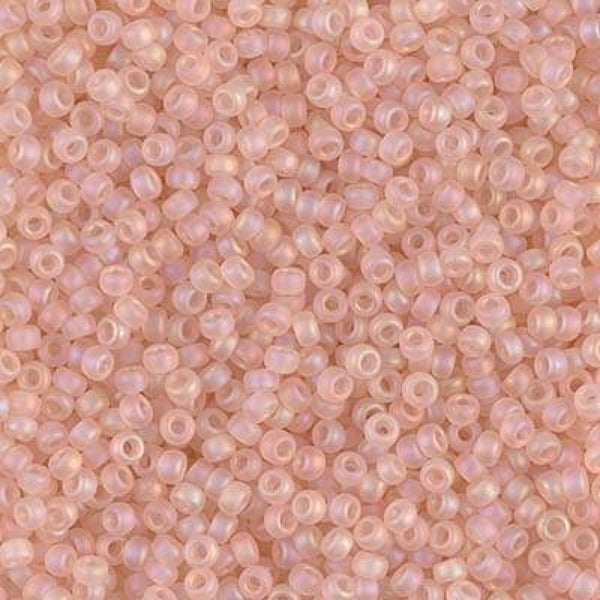 Miyuki rocailles 11/0 (2mm) transparant matte tea rose 11-155fr