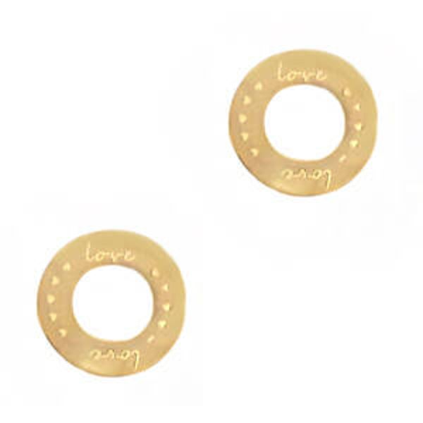 Stainless steel tussenstuk love goud