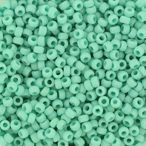 Miyuki rocailles 11/0 - opaque matte turquoise green 412F