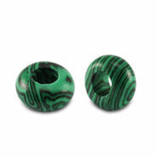 Rondellen natuursteen glas 14mm green black