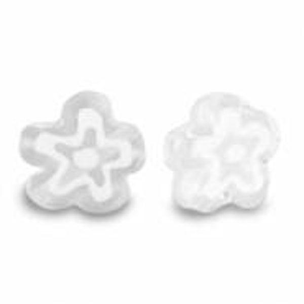 Millefiori glaskralen flower transparant-white