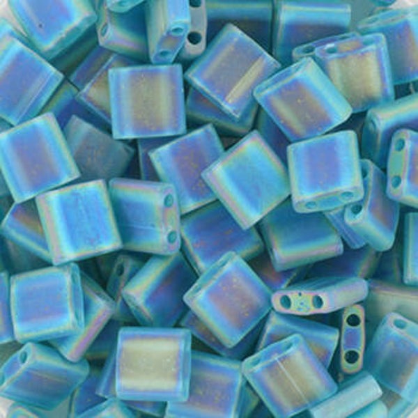 Miyuki tila 5x5mm transparant matte ab teal