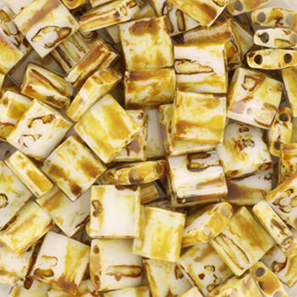 Miyuki tila 5x5mm opaque picasso yellow