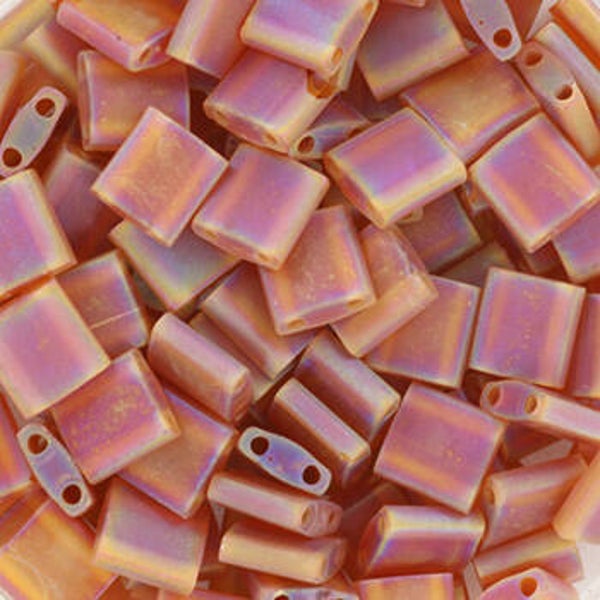 Miyuki tila 5x5mm transparant matte ab dark topaz