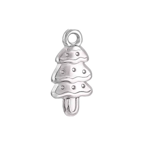Bedel/hanger stainless steel kerstboom zilver