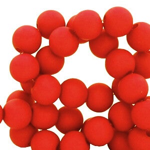 4mm Acrylkralen Candy red matt