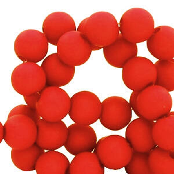 4mm Acrylkralen Candy red matt