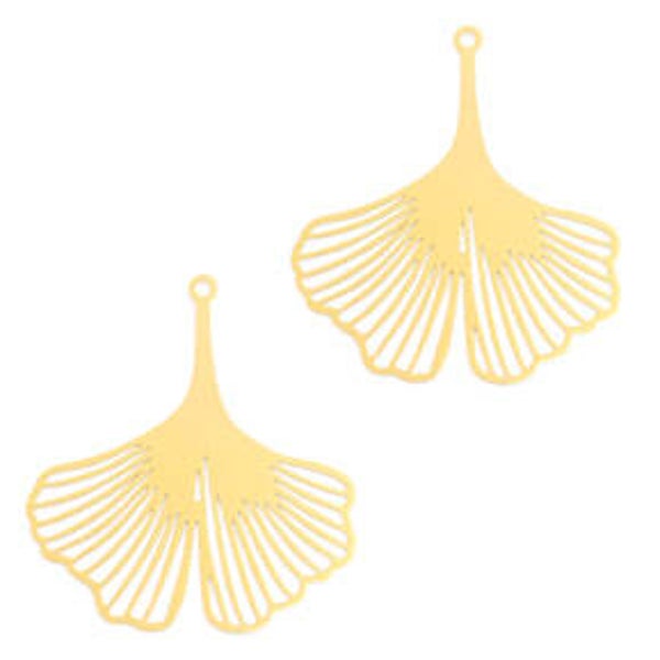 Bohemian hanger Ginkgo blad Goud