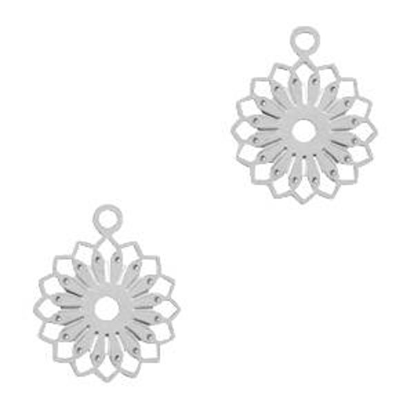 Bohemian hanger flower zilver