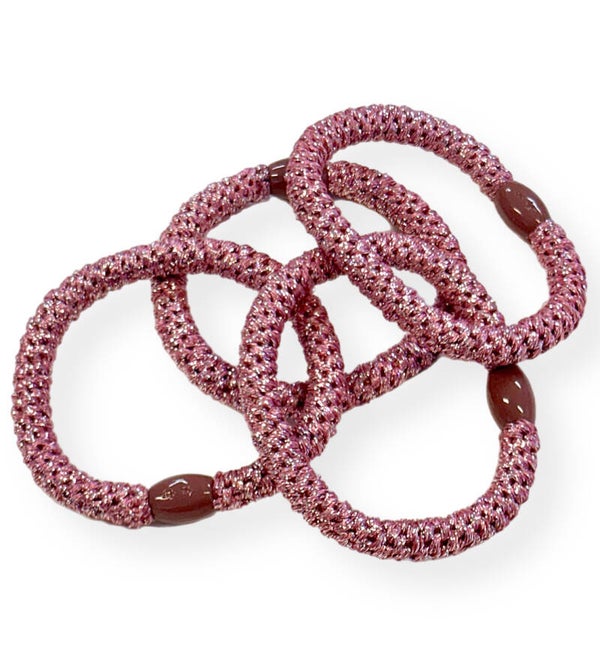 Elastiek glitter roze