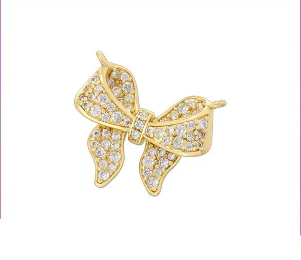 Bedel zirkonia strik gold plated