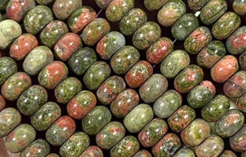 Natuursteen disc unakite 5x8mm