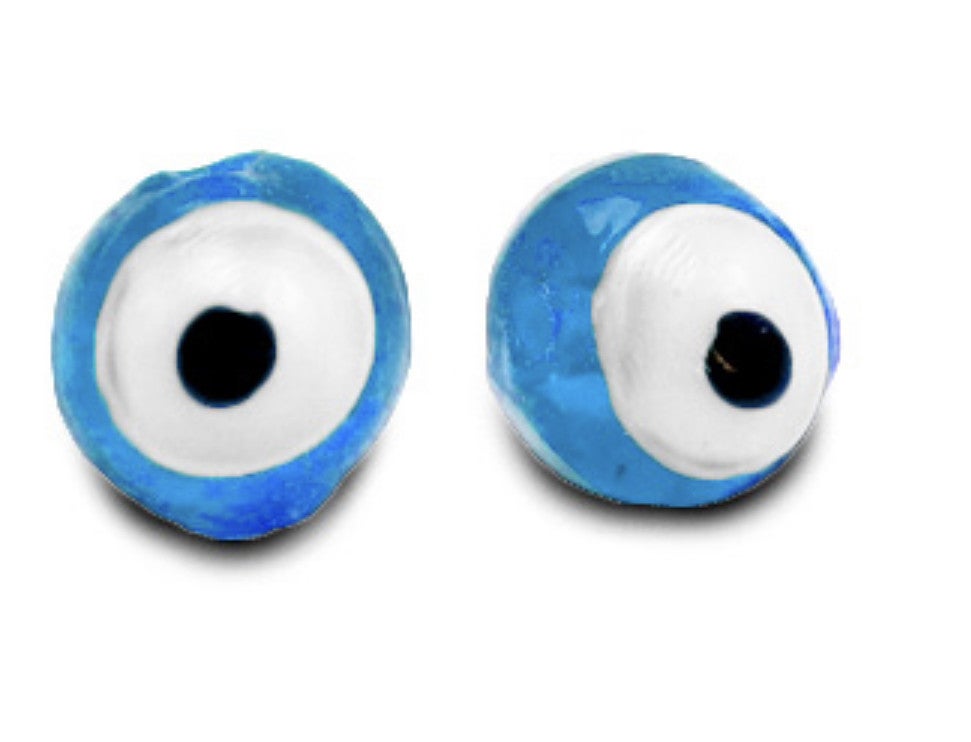 Evil eye glaskraal 6mm Sky blue 