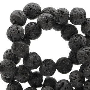 Natuursteen kralen 6mm lava black