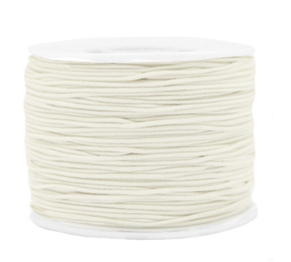 Gekleurd elastisch draad 1,2mm off white 