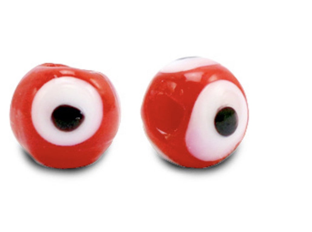 Evil Eye glaskralen 6mm Red 