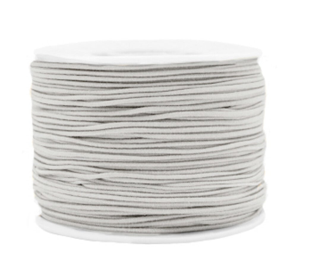 Gekleurd elastisch draad 1,2mm light grey 