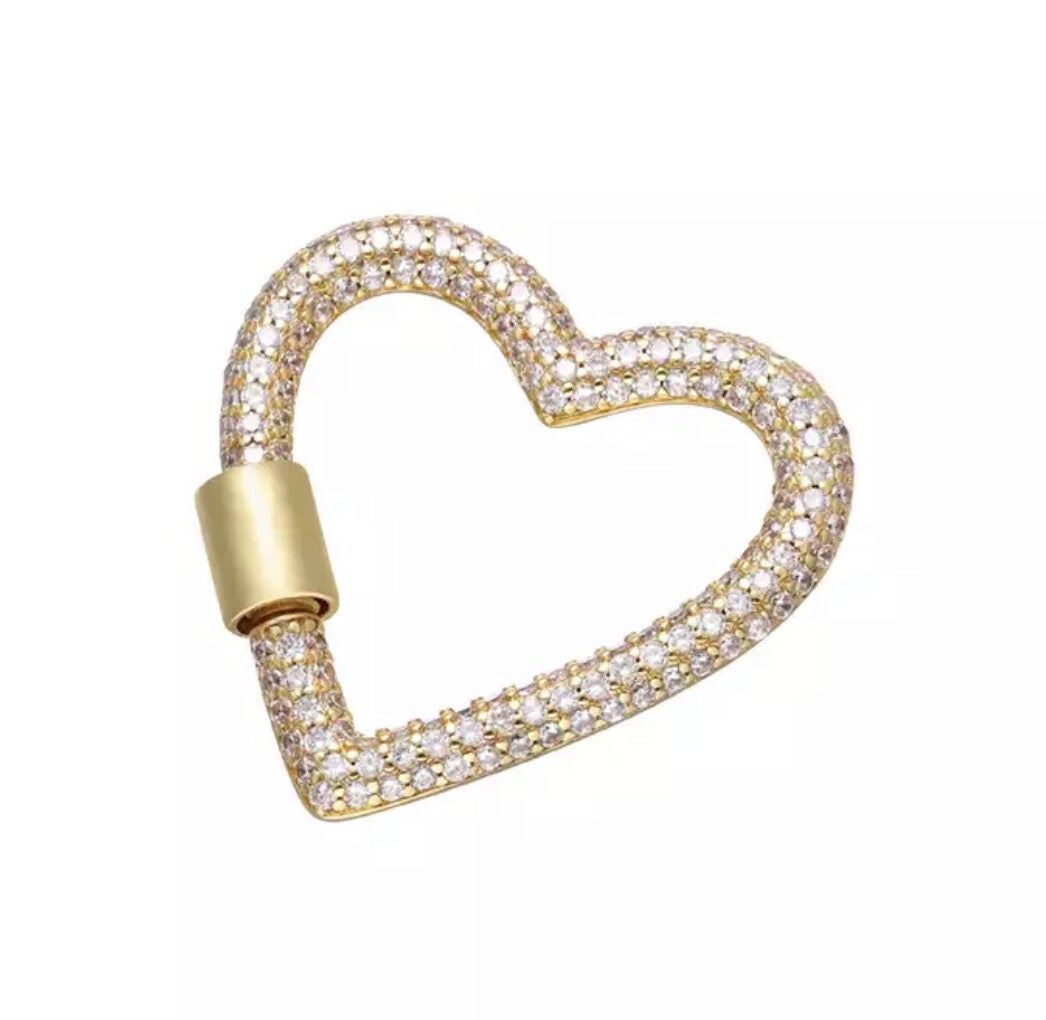 Zirkonia Heart Lock full filled. Gold - White