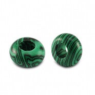 Rondellen natuursteen glas 14mm green black