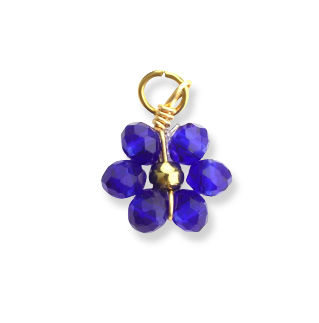 Stainless steel bedel - Bloem hanger blauw