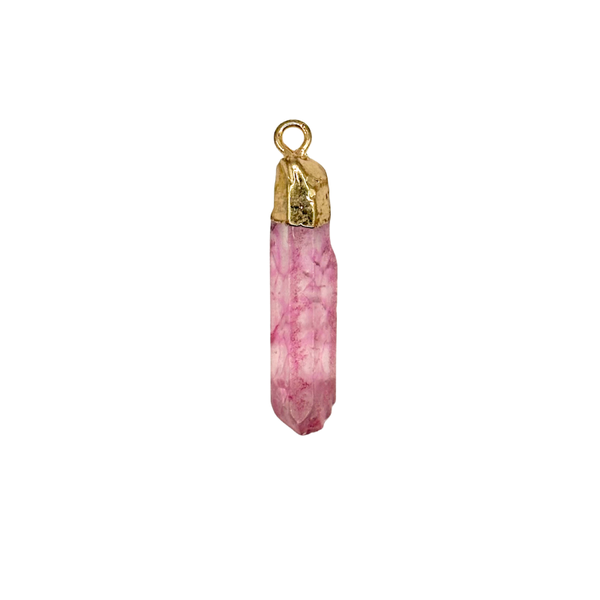 Kwarts crystal hanger roze goud