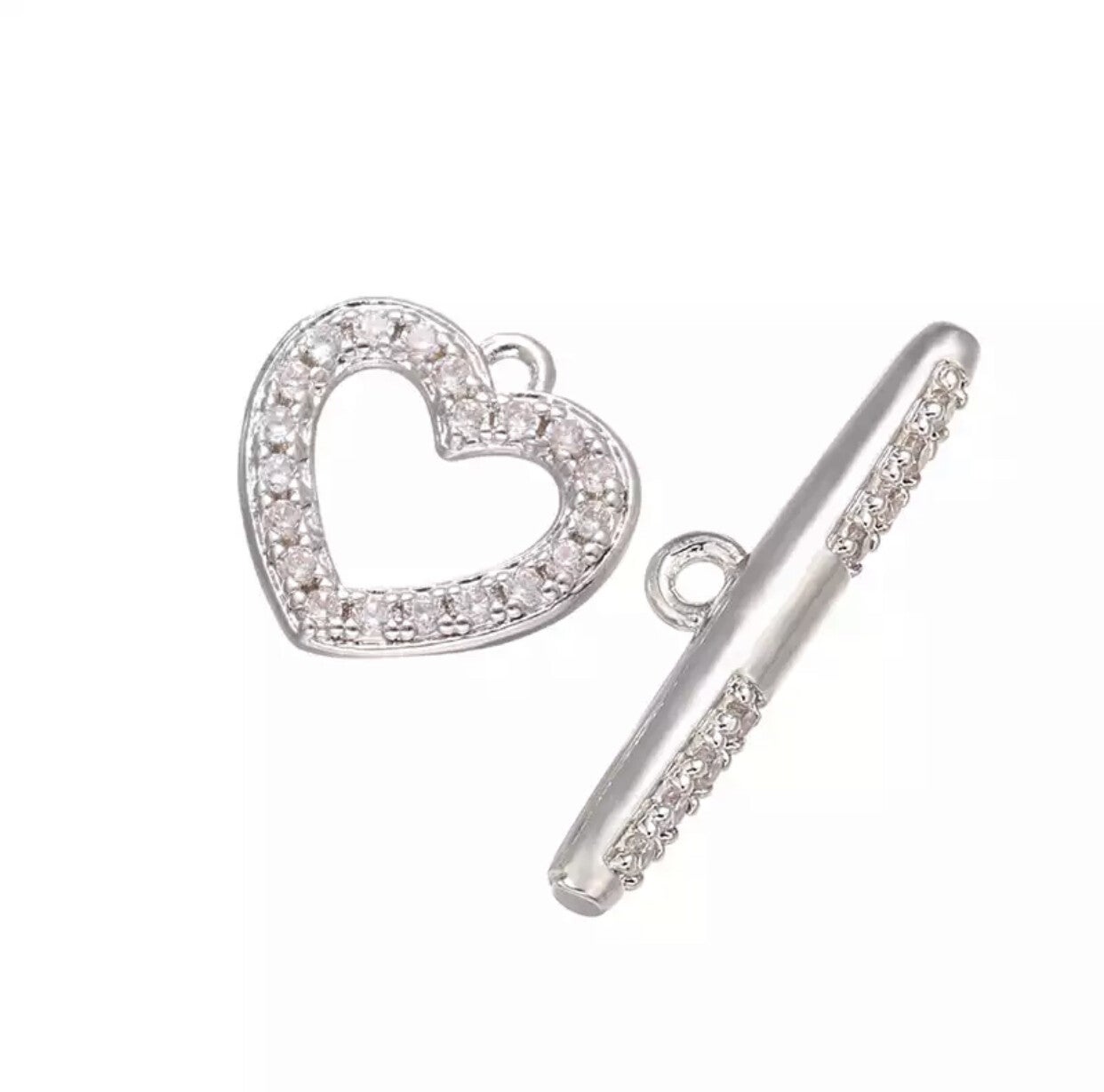 Zirkonia slot hart zilver