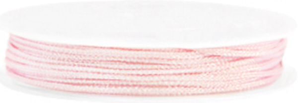 gevlochten macramé draad 1 mm soft pink metallic