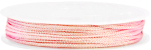 gevlochten macramé draad 1 mm pastel pink metallic