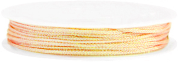 gevlochten macramé draad 1 mm yellow peach metallic
