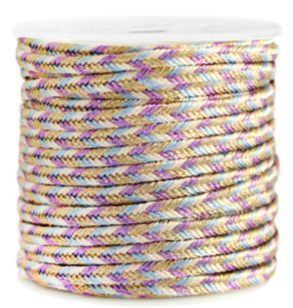 gevlochten macramé draad 3mm purple-blue metallic