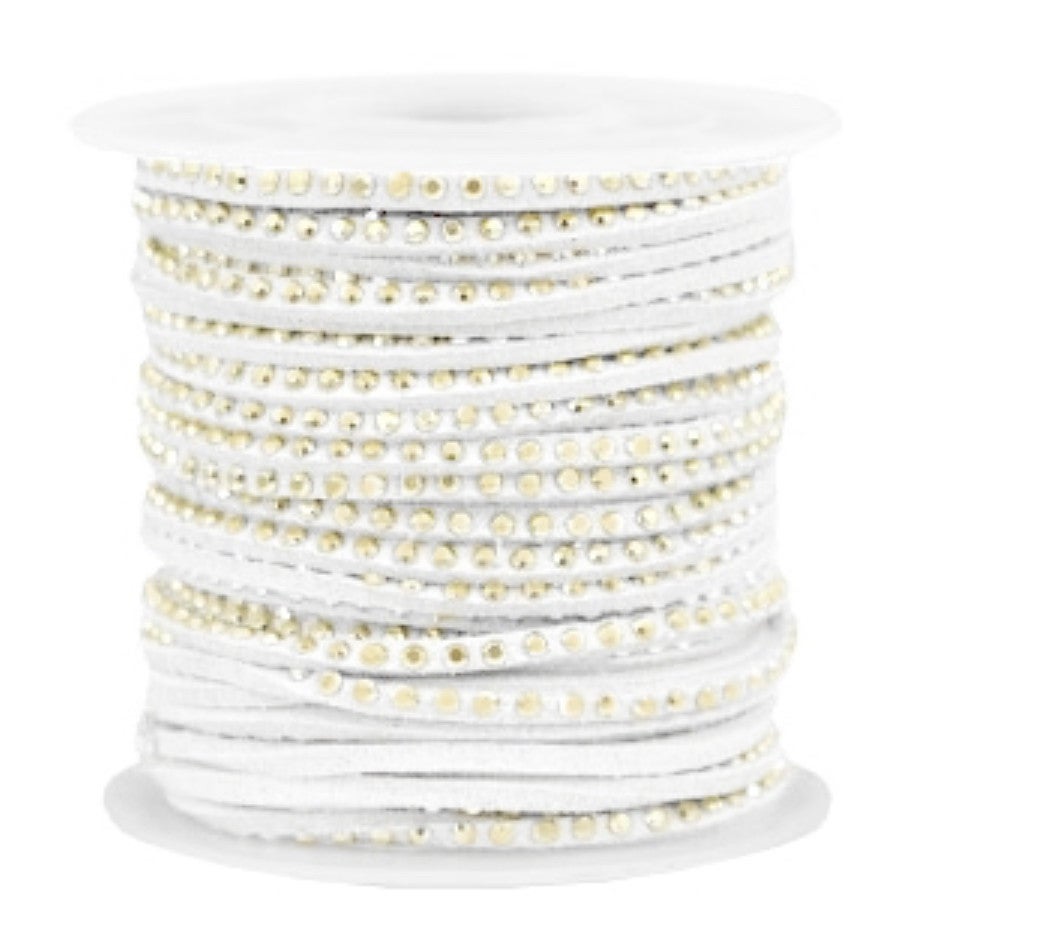 Imi suède leer 3mm gold - white 