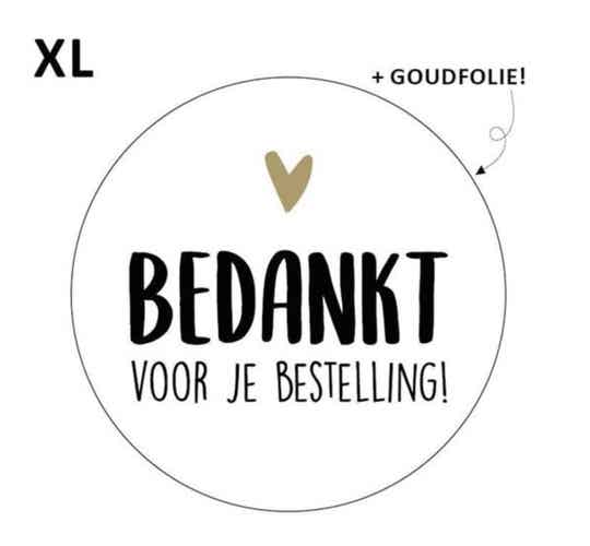 Sticker bedankt voor je bestelling xl 65mm