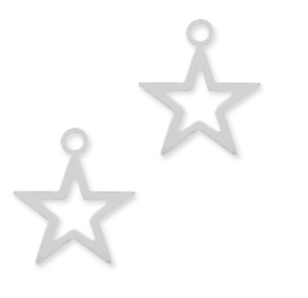 Bedel / hanger cut out star 925 zilver 
