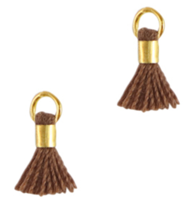 kwastje 0,7 cm antler brown-Gold