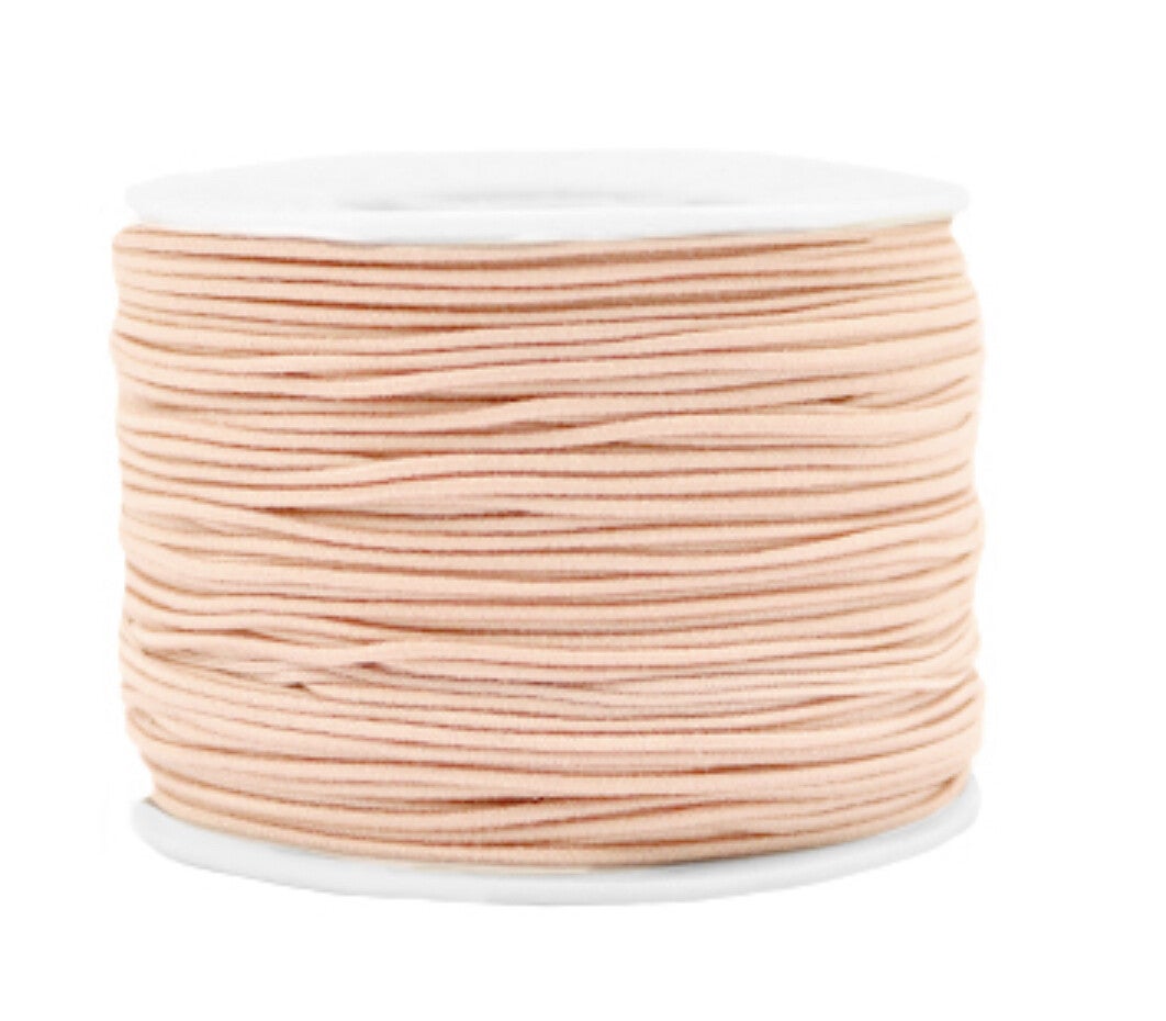 Gekleurd elastisch draad 1,2mm Peach blush pink 