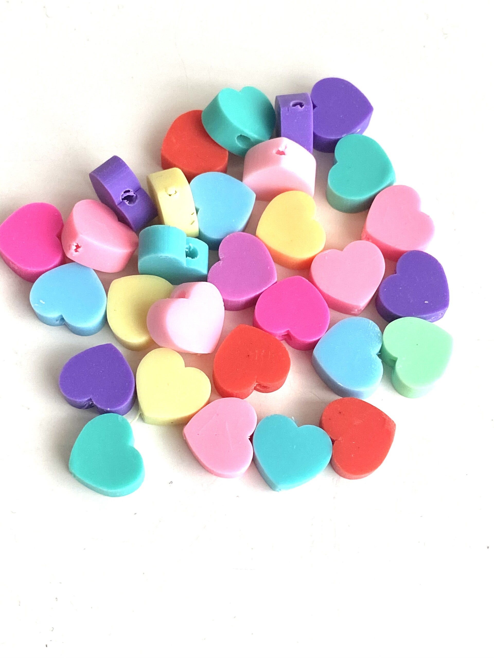 Hartjes kralen polymeer multicolor