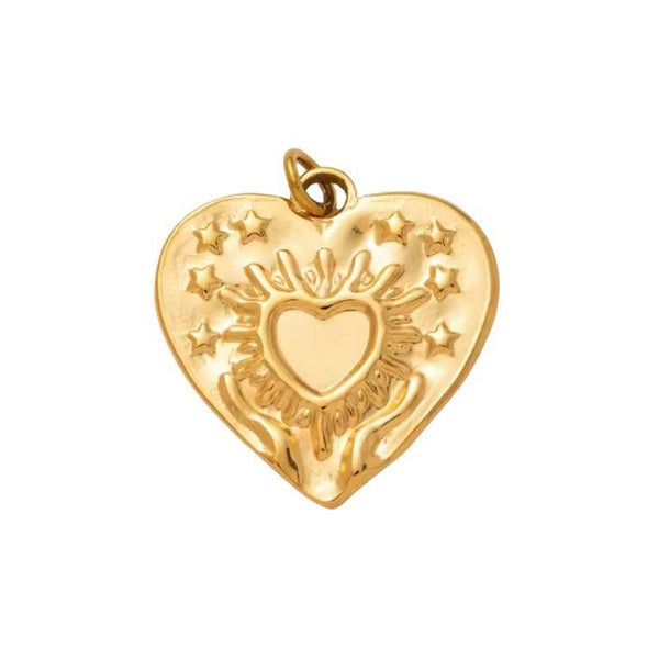 Stainless steel bedel -  celestial hart goud