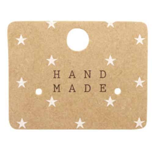 Oorbel kaartje handmade stars