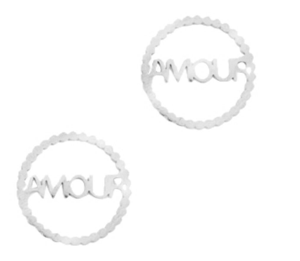 Stainless steel Tussenstuk Amour Zilver